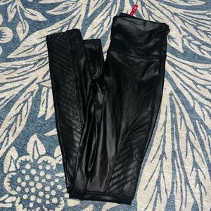 SPANX Black Faux Leather Leggings